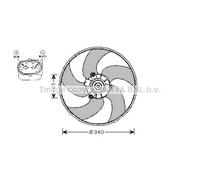 Ventola radiatore PE7522 AVA QUALITY COOLING per PEUGEOT 206+ 206 Hatchback