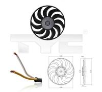 Ventola radiatore Sx 802-0051 TYC per AUDI SEAT