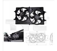 Ventola radiatore Ventola doppia 810-0019 TYC per FORD FOCUS I FOCUS I Turnier