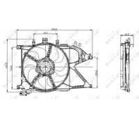 Ventola radiatore Ventola singola 47012 NRF per OPEL CORSA C COMBO Tour