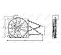 Ventola radiatore Ventola singola 47015 NRF per OPEL ASTRA G Hatchback