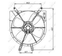 Ventola radiatore Ventola singola 47042 NRF per HONDA CIVIC V Hatchback