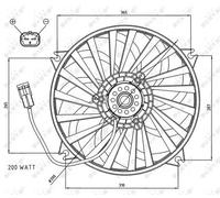 Ventola radiatore Ventola singola 47073 NRF per CITROËN C5 I C5 I Break