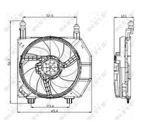 Ventola radiatore Ventola singola 47077 NRF per FORD FIESTA IV