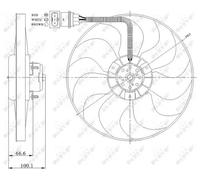 Ventola radiatore Ventola singola 47204 NRF per AUDI SKODA VW SEAT