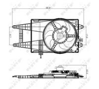 Ventola radiatore Ventola singola 47243 NRF per LANCIA FIAT