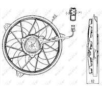 Ventola radiatore Ventola singola 47323 NRF per PEUGEOT 206 Hatchback 206 SW