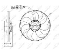 Ventola radiatore Ventola singola 47393 NRF per AUDI VW SEAT