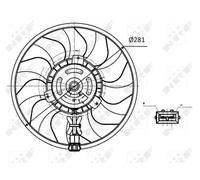 Ventola radiatore Ventola singola 47418 NRF per VW TRANSPORTER T4 Autobus