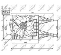 Ventola radiatore Ventola singola 47744 NRF per VW SEAT SKODA