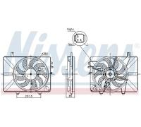Ventola radiatore Ventola singola 850052 NISSENS per HYUNDAI GETZ