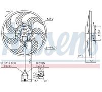 Ventola radiatore Ventola singola 850072 NISSENS per OPEL ASTRA H ASTRA H GTC