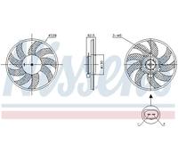 Nissens Ventola radiatore singola 850105 per Audi A7, A6, Q3