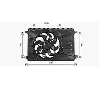 Ventola radiatore FD7554 AVA QUALITY COOLING per FORD VOLVO