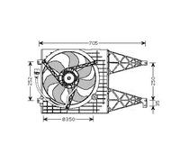 Ventola radiatore VN7507 AVA QUALITY COOLING per VW POLO III GOLF IV BORA I POLO