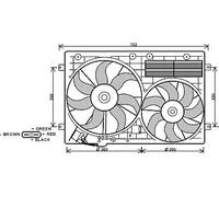Ventola radiatore VN7529 AVA QUALITY COOLING per VW SEAT SKODA AUDI