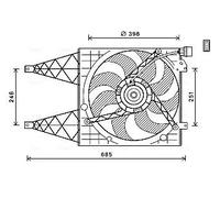 Ventola radiatore VN7532 AVA QUALITY COOLING per SEAT SKODA VW
