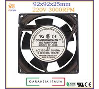 Ventola raffreddamento 220v assiale pc 92x92x25 commonwealth ventole silenziosa