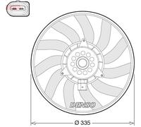 Ventola, raffreddamento motore DENSO DER02008 per AUDI A5 (8T3) 2 2008-2017