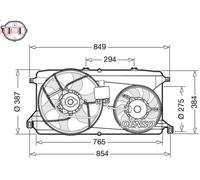 Ventola, raffreddamento motore DENSO DER10009 per TRANSIT Furgone 2.2 2006-2014