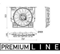 Ventola, raffreddamento motore MAHLE CFF 543 000P per 5 (G30, F90) 2 2016-2023