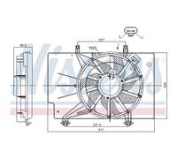 Ventola radiatore Ventola singola 85910 NISSENS per FORD FIESTA VI B-MAX