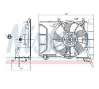 Ventola radiatore Ventola singola 85941 NISSENS per TOYOTA YARIS