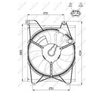 Ventola radiatore Ventola singola 47515 NRF per KIA RIO II RIO II Tre volumi