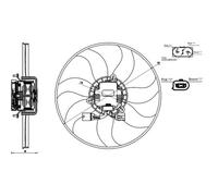 Ventola radiatore Sx CFF 170 000S MAHLE per VW SKODA AUDI SEAT