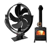 Ventola rotante non elettrica - Ventola per stufa alimentata a calore - Ventaglio da cucina con copertura protettiva per stufe a legna da ardere, stufe a legna da ardere