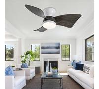 Ventola Soffitto con Luce e Telecomando 6 Velocità Silenzioso Ventilatori da Soffitto con Lampada 3 Colori Motore Reversibile Plafoniera con Ventilatore con Timer per Cameretta Soggiorno-C||95CM