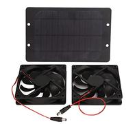 Ventola Solare, Ventola a di Scarico Solare con Funzione di Archiviazione di Alimentazione 10w 12V 2A Pannello in Plastica Silicio a Doppia per Piccolo Pollaio, Serra, Tettoia, Casa Domestica