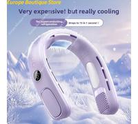 Ventola sospesa al collo con raffreddamento a semiconduttore, impacco di ghiaccio senza lama con ricarica USB per piccolo ventilatore appeso al collo portatile pigro all'aperto N25 white