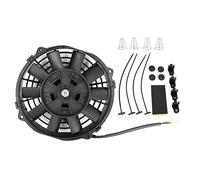 Ventola Sottile da 7 Pollici Ventola di Raffreddamento del Radiatore Elettrica Push Pull Thermo 12V con Kit di Montaggio Universale Nero