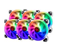 Talius Iris Spectrum ARGB/Cronos ventilatori 120 mm. Effetti di scansione, impulso, spirale. Doppio anello LED. Connessione a 6 pin. (6 FAN WHITE)