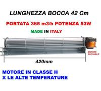 VENTOLA TANGENZIALE PER STUFE A PELLET ED ALTRO LUNGHEZZA 42 CM+MOTORE DX