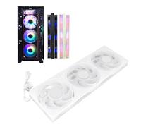 Ventole 3 in 1 ARGB per case PC, 360 mm, ventola per case del computer con cuscinetto a pressione dinamico PWM MFDB a 4 pin, 7 pale, 5 V, ARGB 2200 giri/min, ventola di raffreddamento silenziosa per