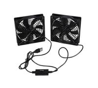 Ventole per router per PC PARKDual da 120 mm, 5 V, alimentate tramite USB, con regolatore di velocità,