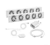 Ventole Per Termosifoni, Radiatore Termosifone Intelligente Ventilatore Per Con 5 Ventole Migliorate, Amplificatore Per Radiatori L'efficienza Del Riscaldamento E Risparmiare Energia(DUO-SET)