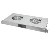 Techly Professional Gruppo 2 Ventole 1U per Rack 19'' con Termostato LED Grigio