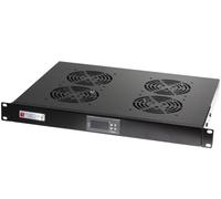 Techly Professional 023363 Gruppo 4 Ventole 1U per Rack 19" con Termostato LED Nero Nero