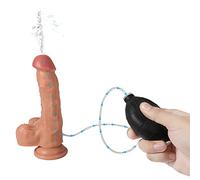 Ventosa grande, dildo con funzione di spinta e sperma, dildo realistico con funzione di spruzzo d'acqua, pene di simulazione dell'eiaculazione, pene in silicone con ventosa vero dong per principianti
