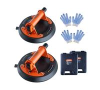Ventosa in vetro, 8" 2 confezioni, capacità di carico 615 libbre, ventosa a vuoto con maniglia in acciaio e scatola for il trasporto, strumento sollevamento a(ABS Handle)