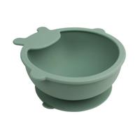 THERMOBABY - Ciotola in silicone - Ciotola con ventosa - Ciotola infrangibile per neonati e piccoli - Antiscivolo - Lavabile in lavastoviglie e forno a microonde - Stoviglie 1° età - Verde cactus