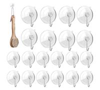 Ventose con ganci per finestre, riutilizzabili, trasparenti, 20 pezzi, ganci da doccia, portautensili da parete, porta casa, cucina, campeggio, esterno, auto, WC