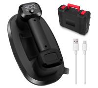 Ventose per Piastrelle, Ventosa a Batteria, Ventose per Piastrelle, Vetro, Marmo con Display LCD, 2 Motori da 4500 mAh, 300kg Potenza di Aspirazione, Maglione Sudorato per Superfici Ruvide (Nero)