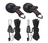 Ventose per tenda da auto, set di ganci a ventosa con blocco puleggia, kit di cinghie di ancoraggio per campeggio e camper (set di blocco puleggia)