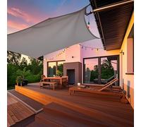 Ventouse Tenda da sole impermeabile, 3 x 3 m, per esterni: quadrata, protezione dal vento, protezione dai raggi UV al 95% nella rete ombreggiata, corde di fissaggio per giardino, terrazza, balcone