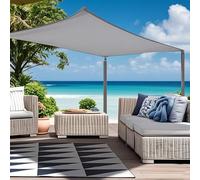 Ventouse Tenda parasole impermeabile, 3 x 4 m, per esterni: rettangolare, protezione dal vento, protezione dai raggi UV al 95% nella rete ombreggiata, corde di fissaggio per giardino, terrazza