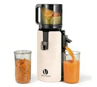 Ventray Estrattore di Succo a Freddo | Bocca Larga 120mm per Frutta e Verdura Intera Senza Preparazione | Sistema a Doppia Filtrazione | Facile da Pulire | 250W | 1.2L | Senza BPA | Avorio